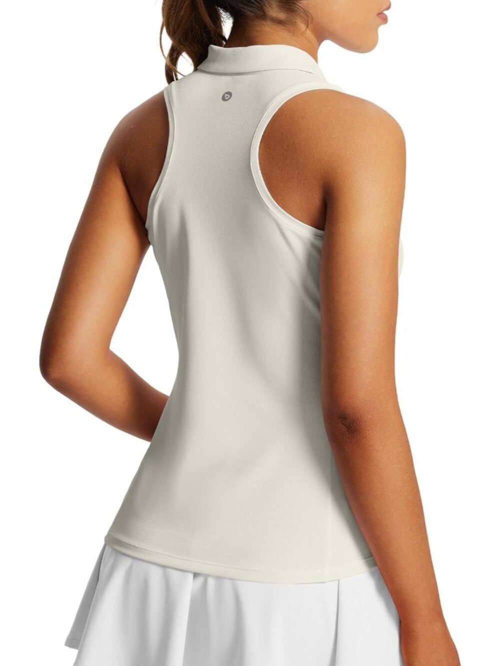 Sleeveless Golf Polo Shirt for Women, Racerback with Zipper Collar, Activewear